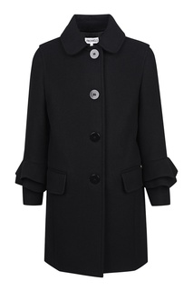 Черное пальто с воланами Simonetta Mini