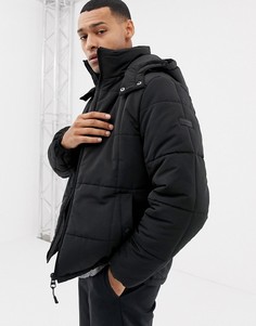 Легкая дутая куртка на молнии с капюшоном Esprit - Черный