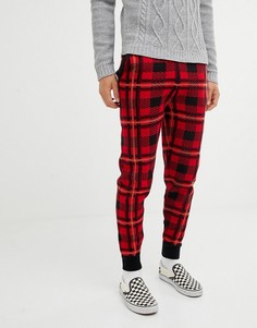 Красные трикотажные джоггеры в клетку ASOS DESIGN - Красный
