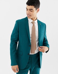 Сине-зеленый пиджак зауженного кроя Farah Henderson - Зеленый