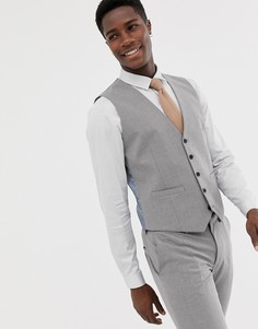 Серый приталенный жилет Burton Menswear - Серый