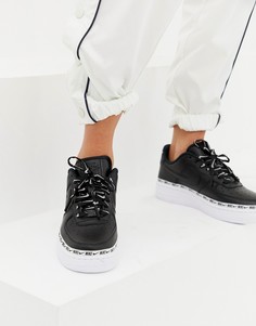 Черные кроссовки с отделкой кантом с логотипом-галочкой Nike Air Force 1 - Черный