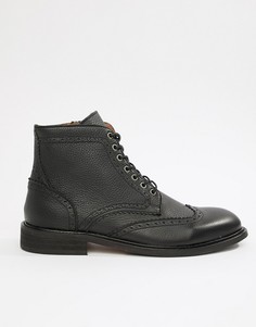 Кожаные ботинки-броги Selected Homme - Черный