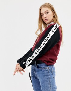 Свитшот в стиле колор блок с отделкой лентой Converse - Красный