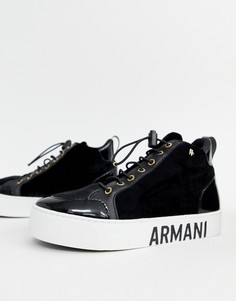 Высокие кроссовки на платформе Armani Exchange - Черный