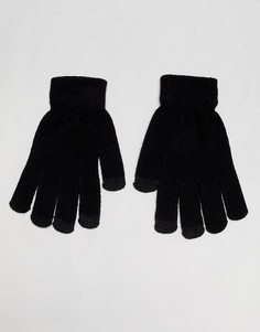Черные перчатки с отделкой для сенсорных гаджетов 7X - Черный