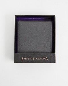 Серый кожаный бумажник Smith & Canova - Серый