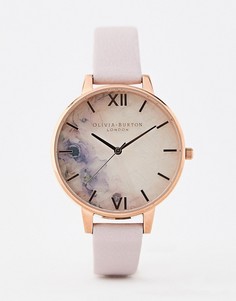 Часы с кожаным ремешком и розовым кварцем Olivia Burton OB16SP03 - Розовый
