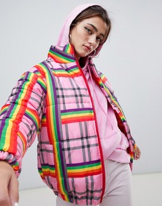 Дутая куртка в разноцветную клетку Daisy Street - Мульти