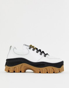 Белые кожаные кроссовки на массивной подошве Bronx - Белый