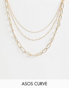 Ярусное ожерелье ASOS DESIGN Curve - Золотой