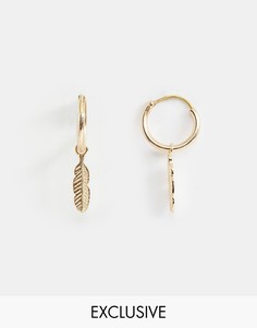 Золотистые серьги-кольца с подвеской Reclaimed Vintage Inspired эксклюзивно для ASOS - Золотой