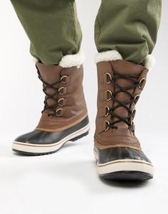 Коричневые кожаные зимние ботинки SOREL Pac - Коричневый