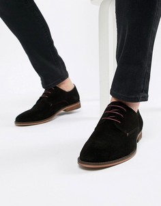 Черные замшевые туфли дерби Walk London - Черный