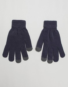 Серые перчатки с отделкой для сенсорных гаджетов 7X - Серый