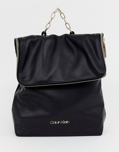 Рюкзак с откидным клапаном и цепочкой Calvin Klein - Черный