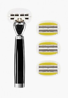 Станок для бритья Shave Lab AON Black- P.L.6+ (черный/серебро, комплект 6+(с увлажняющей подушечкой) лезвий х4шт).