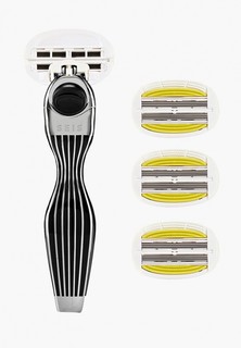 Станок для бритья Shave Lab SEIS Black- P.L.6+ (черный/серебро, комплект 6+(с увлажняющей подушечкой) лезвий х 4шт).