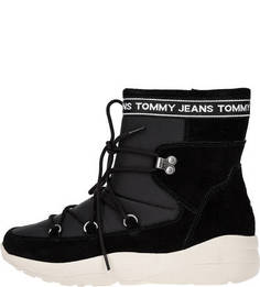 Черные полусапоги с широким голенищем Tommy Jeans