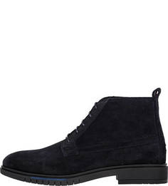 Темно-синие ботинки из натуральной замши Tommy Hilfiger