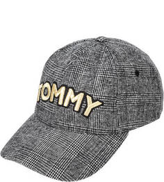 Бейсболка в клетку с объемной вышивкой Tommy Hilfiger