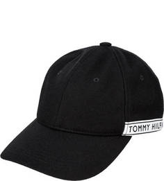 Черная полушерстяная бейсболка Tommy Hilfiger