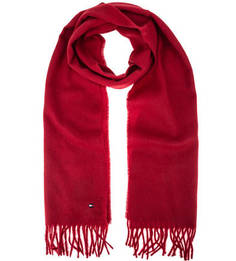 Красный шерстяной шарф с бахромой Tommy Hilfiger