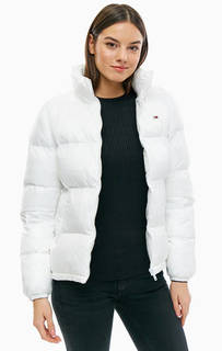 Зимняя белая куртка на молнии Tommy Jeans