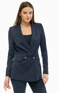 Полушерстяной двубортный пиджак с карманами Tommy Hilfiger