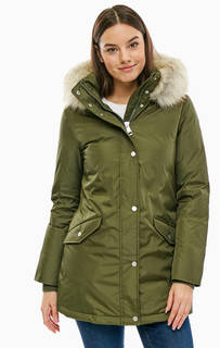 Зимний пуховик цвета хаки с карманами Tommy Hilfiger