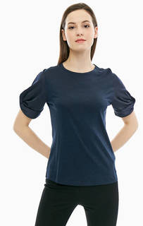 Однотонная синяя футболка с короткими рукавами Tommy Hilfiger