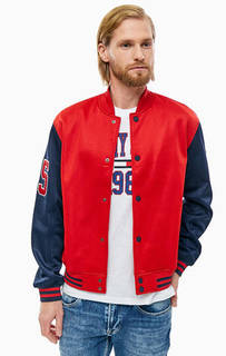 Демисезонная куртка бомбер красного цвета Tommy Jeans