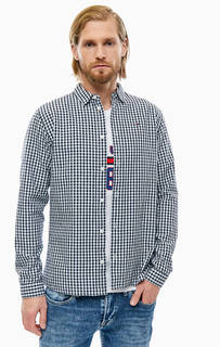 Синяя хлопковая рубашка в клетку Tommy Jeans
