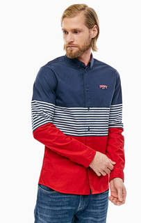Приталенная хлопковая рубашка на пуговицах Tommy Jeans