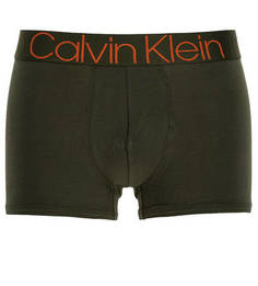 Хлопковые трусы-боксеры цвета хаки Calvin Klein