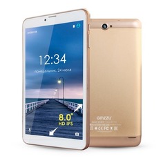 Планшет GINZZU GT-8010 rev.2, 1GB, 16GB, 3G, 4G, Android 6.0 золотистый [00-00000836]