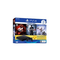 Игровая консоль SONY PlayStation 4 Slim с 500 ГБ памяти, играми Gran Turismo Sport, Uncharted 4, Horizon: Zero Dawn, CUH-2208A, черный