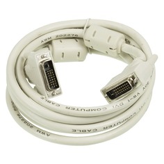 Кабель DVI NINGBO DVI-D Dual Link (m) - DVI-D Dual Link (m), ферритовый фильтр , 3м, блистер, серый [rd-dvi-3-br]
