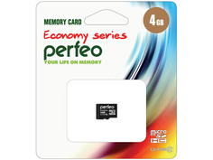 Карта памяти 4Gb - Perfeo Micro Secure Digital HC Class 10 PF4GMCSH10ES