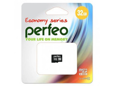 Карта памяти 32Gb - Perfeo Micro Secure Digital HC Class 10 PF32GMCSH10ES