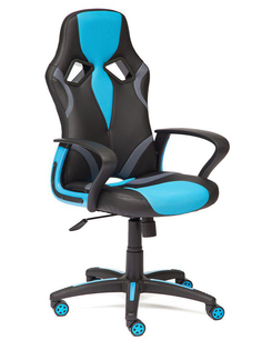 Компьютерное кресло TetChair Runner искусственная кожа, ткань Black-Light Blue 36-6/23