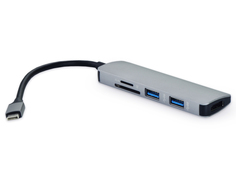 Хаб USB Gurdini USB-C to HDMI 4K/USB3.0/Card Reader для APPLE MacBook Graphite 907524