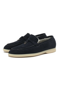 Замшевые лоферы Summer Charms Walk с внутренней отделкой из овчины Loro Piana