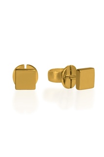 Позолоченная серьги-пусеты G-Metry "Квадрат" Little Thing