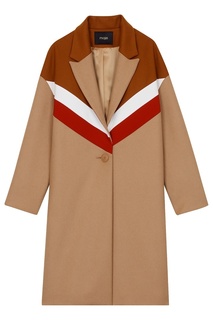 Комбинированное пальто Maje