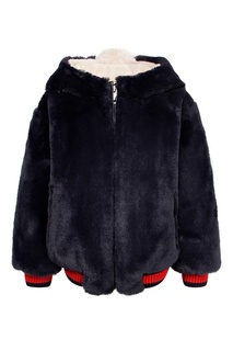 Меховая куртка с декоративным капюшоном Dolce&Gabbana Children