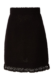 Черная юбка с кружевной отделкой Dolce & Gabbana