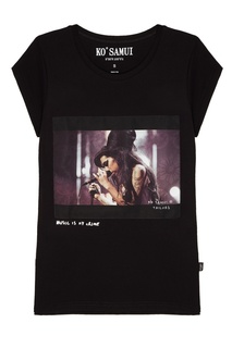 Черная футболка с фотопринтом Jade — Amy Winehouse KO Samui