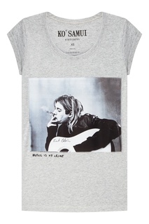 Серая футболка с фотопринтом Trouper — Kurt Kobain