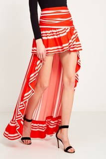 Красная юбка с длинным шлейфом Elisabetta Franchi